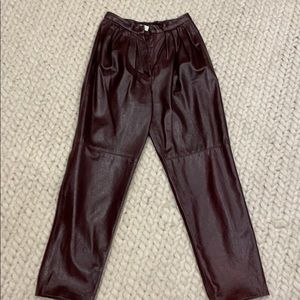 Burgundy Leather Pant